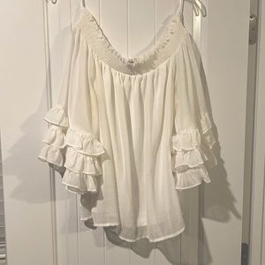 Off-the-shoulder Chiffon Blouse